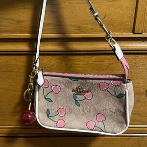Coach Pink Cherry Pattern Wristlet